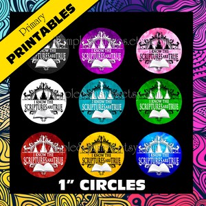 Printable Digital Files. 1" Circles LDS Primary 2016 Theme "i Know the ...