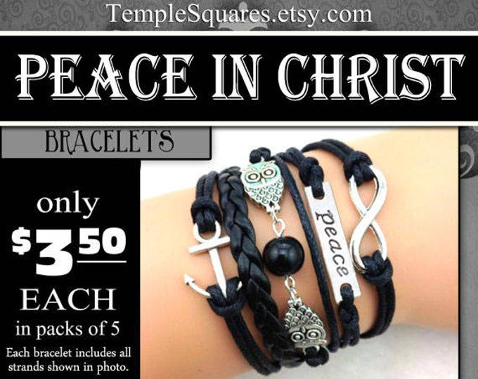 Peace In Christ 5 Strand Bracelets - YW Youth Young Women Theme Jewelry Charms New Beginnings, YWIE, Christmas, Birthday gift gifts