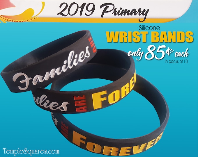 2019 LDS Primary  "Families Are Forever" silicone bracelet wristbands 3 sizes christmas gift or birthday gifts baptism great to be 8