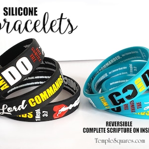 Pack of 10 bands LDS Primary Sizes Go and Do Children and Youth Theme silicone bracelet wristbands Christmas birthday gifts 1 Nephi 3:7