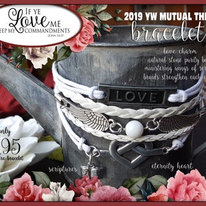Multi strand charm Bracelet If Ye Love Me Keep My Commandments YW Young Women Jewelry New Beginnings gift Come Follow Me New Testament