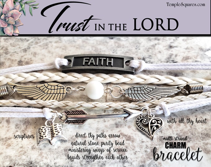 Trust in the Lord 2022 plus Scripture Tracking Bookmark. Charm Bracelets Young Women Theme Jewelry Relief Society Christmas Birthday gifts