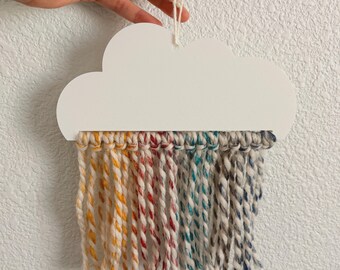 Tapiz de pared de nube arcoíris estilo boho