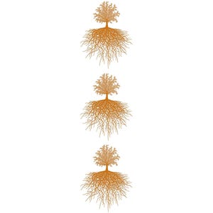 Baum des Lebens 6 Stück 4,9 cm 22k Gold geschmolzenes Glas Abziehbilder