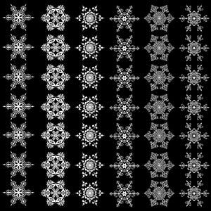 Snowflakes 56 pcs 0.75 White Fused Glass Decals