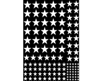 Stars 125 pcs 1/8 to 1/2 Inch White Fused Glass Decals