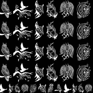 Wise Owls 48 pcs White Fused Glass Decals