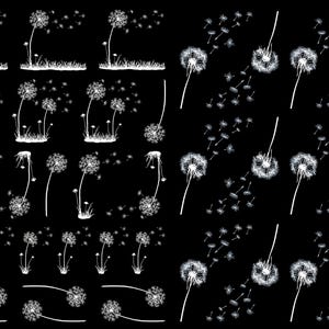Dandelion Bits 35 pcs White Fused Glass Decals