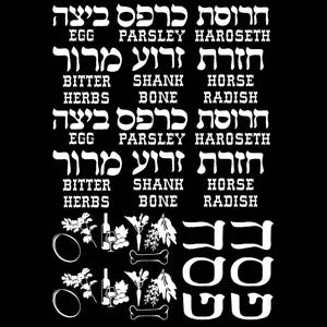 Calcomanías de vidrio fundido blanco con gráficos para el plato del Séder