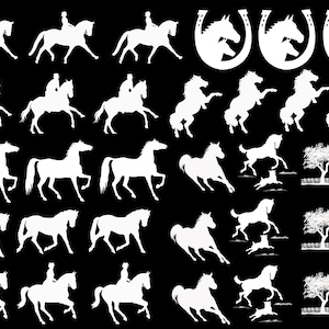 Horse Play 31-delig stickers van wit gesmolten glas van 1 inch
