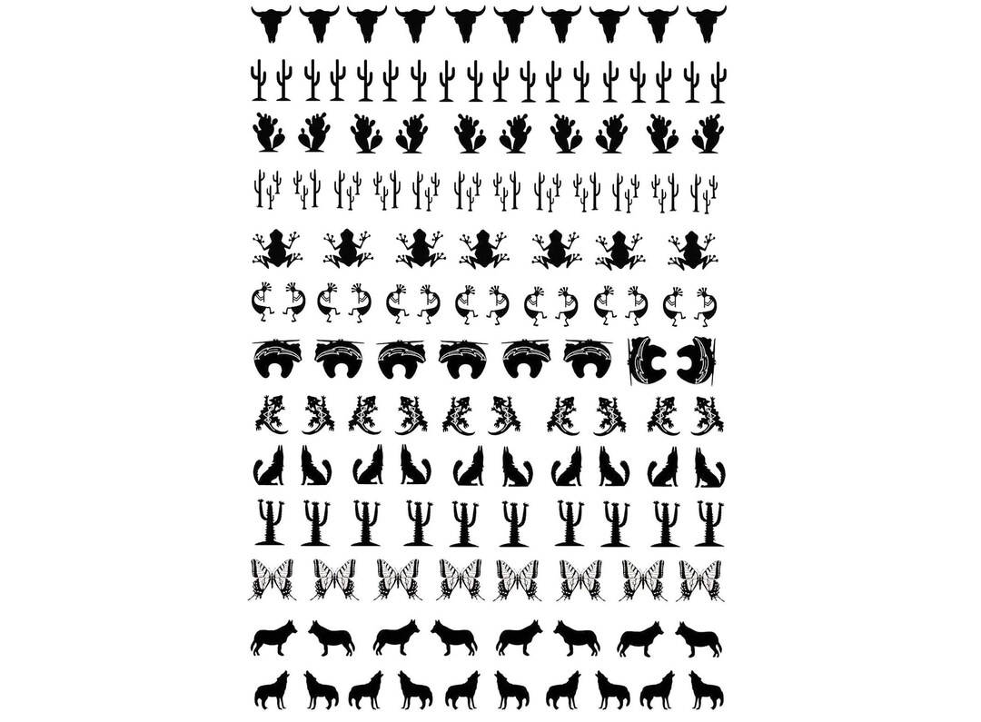 135-Pack Mini Desert Bits Black Fused Glass Decals – 0.25 Inch Silkscreen Enamel For Kiln Firing On Glass & Ceramics