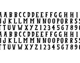 Calcomanías de vidrio fundido negro Burnout Alphabet de 1/2 pulgada (106 piezas)