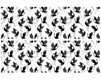 Azulejos de grúa, 6 piezas, 2,5 pulgadas, adhesivos de vidrio fundido negro