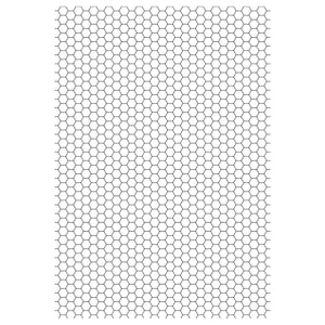 Decalque de vidro fundido preto de 1 peça com células de 1/8&quot; em formato de favo de mel de 5&quot; x 3,5&quot;