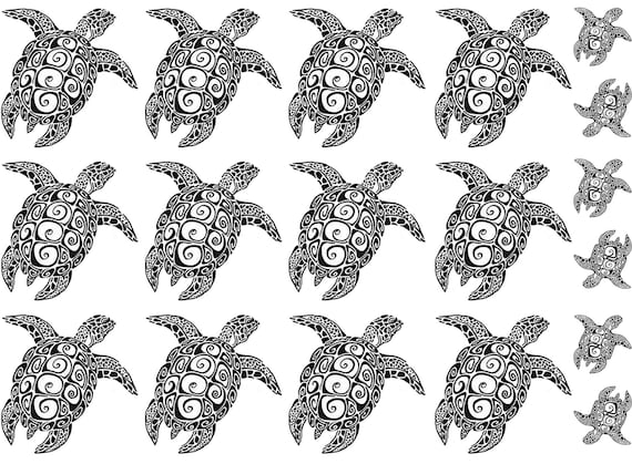 Seaturtles Sea Turtles 1-3//4/" 5/" X 7/" Card White Fused Glass Decals 17CC854