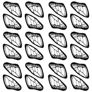 Butterfly Wings 24 pcs Black Fused Glass Decals