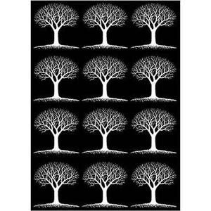 Winter Trees 12 pcs 1 Inch White Fused Glass Decals