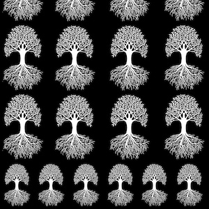 Tree of Life 24 pcs White Fused Glass Decals