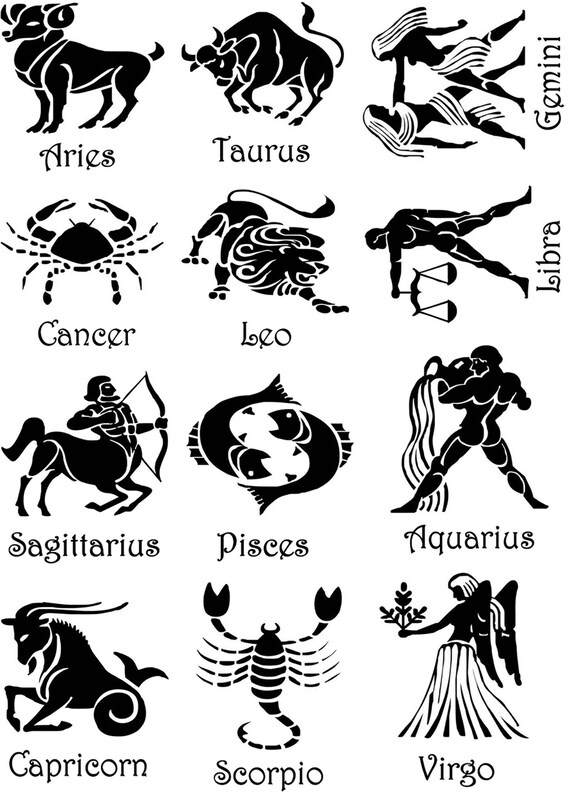 Astrology Zodiac Signs 12 Pcs 1 Select A Color Fused Etsy