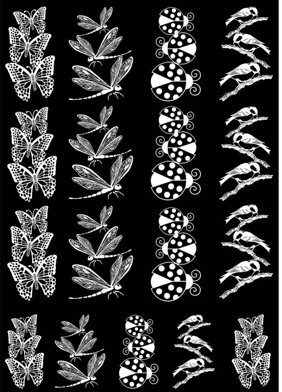 Butterfly Wings 1-3//8 Black 15CC544 Fused Glass Decals