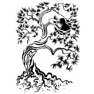 Twisting Tree 4 pcs 3 Inch Black Fused Glass Decals