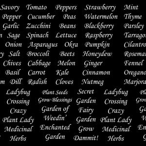 Spice Herb Fruit Vegetable 81 pcs 0.25 Inch White Fused Glass Decals