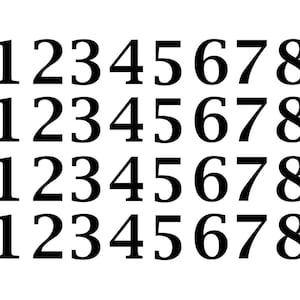 Lucida Font Numbers 40 pcs 1 Inch Black Fused Glass Decals