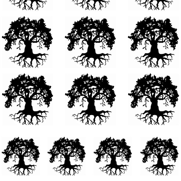 Oak Tree Roots 17 pcs 3/4" to 1" Black Fused Glass Decals