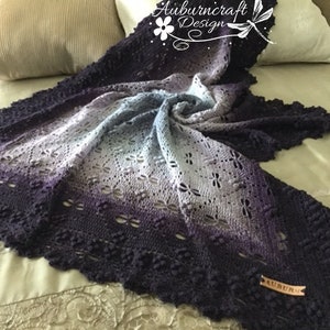 Square Crochet filet style blanket with dragonflies enclosed in diamond shapes