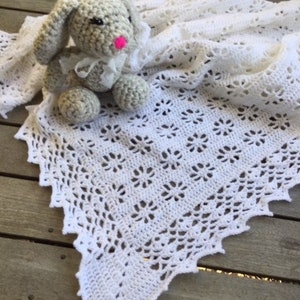 Amanda Christening Baby Blanket Crochet Pattern