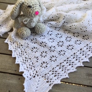 Amanda Christening Baby Blanket Crochet Pattern