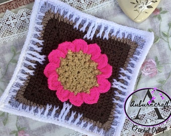 Arctic Spring Crochet Square Pattern by Auburncraft Crochet Design, Afghan Block