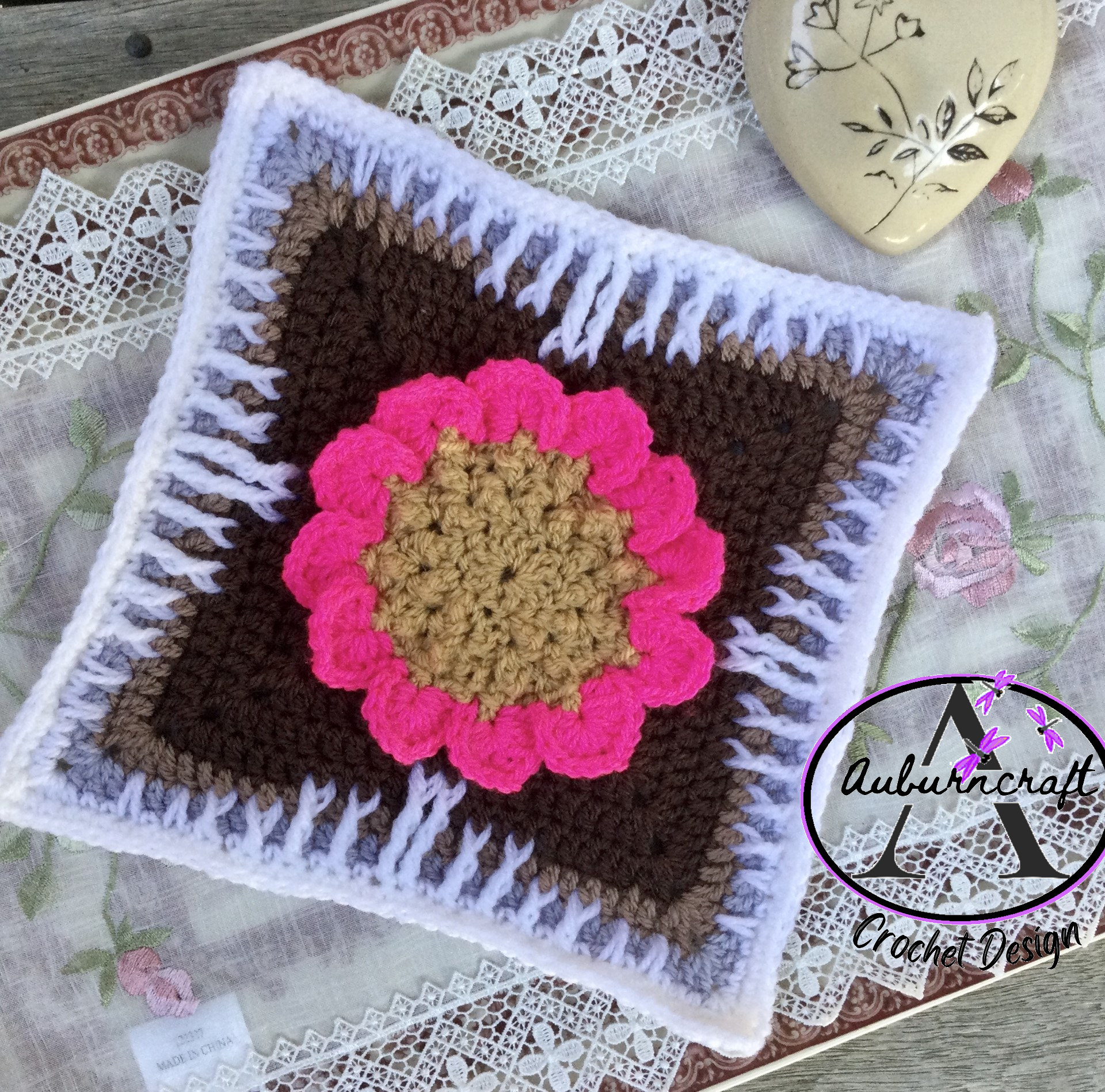 35 Crochet Blocks and Squares for Your Next Project 2 Arctic Spring Crochet Square Pattern by Auburncraft