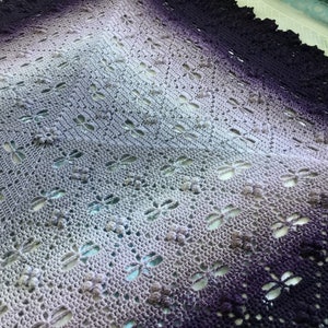 Square Crochet filet style blanket with dragonflies enclosed in diamond shapes