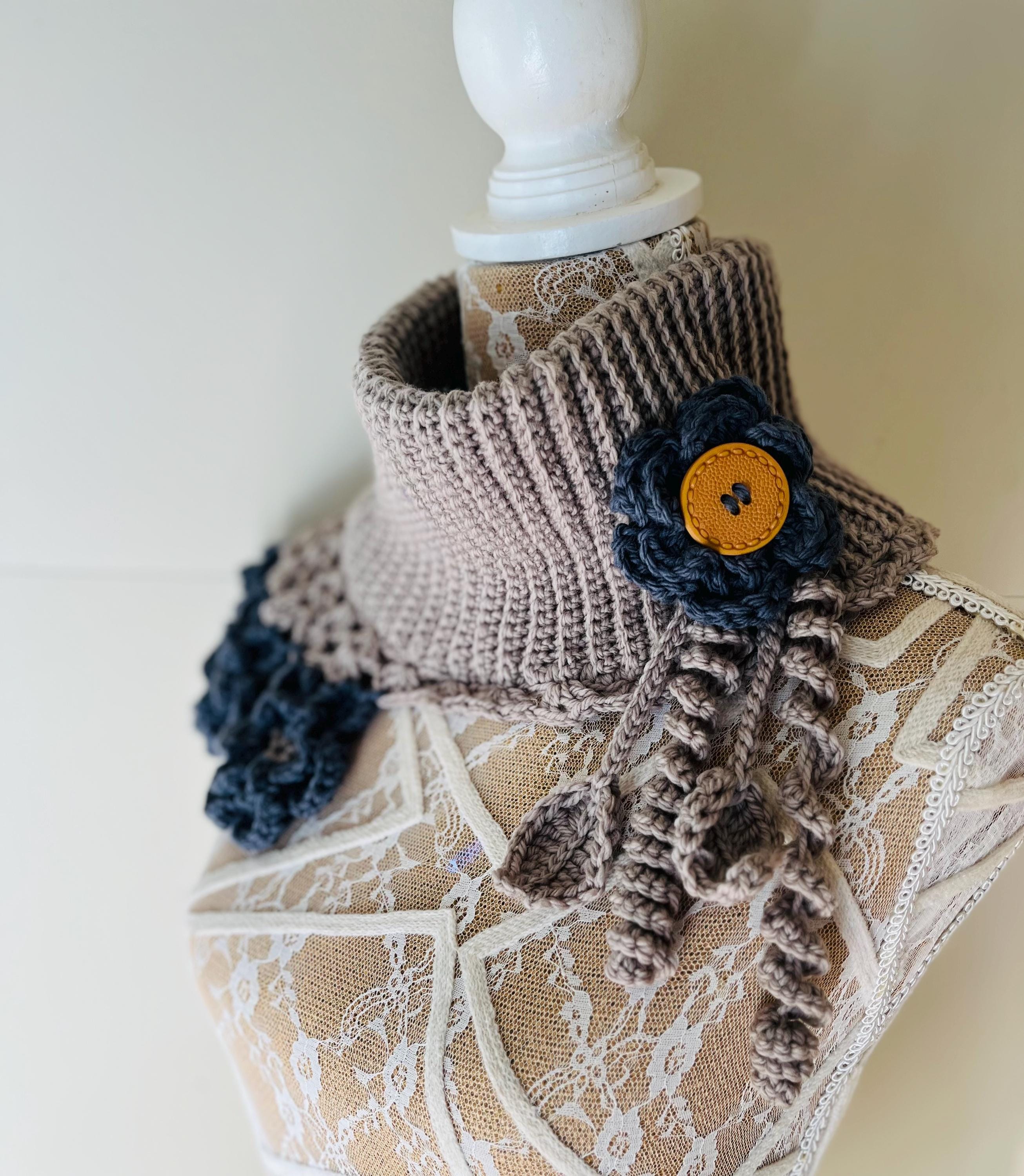 40 Neck Warmer Crochet Patterns for Cozy, Wearable Layers 4 As Petals Fall Neck Warmer Crochet