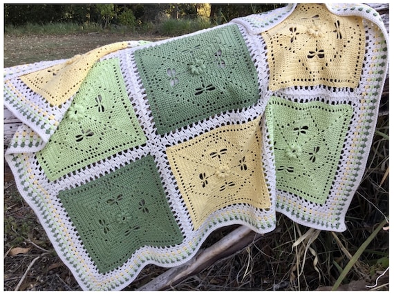 The Dragonfly Patch Crochet Blanket Pattern Etsy Canada