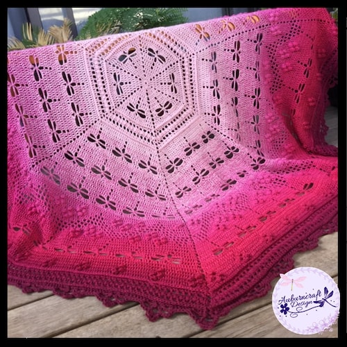 Flight of the Dragonfly Crochet Blanket Pattern Etsy Australia