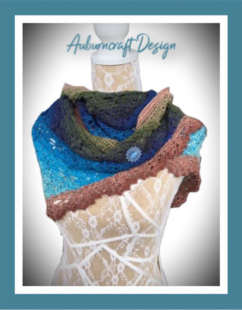 Triangle shape shawl, made from fingering weigh yarn with dragonflies,, lace edge border