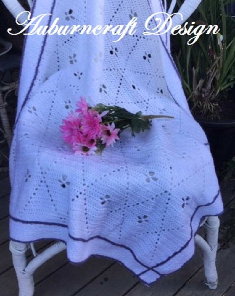 Flower Diamonds Crochet Baby Blanket Pattern Etsy