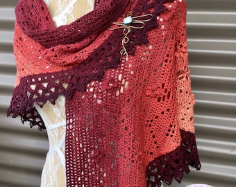 Cover Me in Dragonflies and Flowers Shawl Crochet Pattern