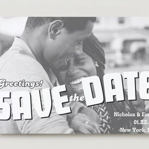 Save the Date Template, Vintage Postcard Vibes, Editable Save the Date, Photo Save the Date