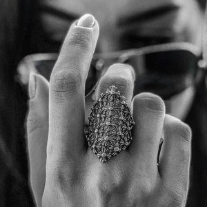 Armorial Cross Ring Finger Guard Ring Cross Ring Gauntlet Ring Full Finger Ring Designer Luxury Ring Sterling Silver Finger Ring Luxury Ring