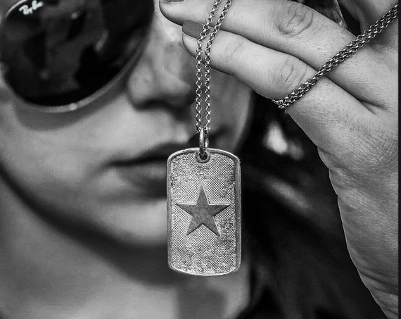 Stern Hund Tag Identität Anhänger Identität Halskette Id Anhänger Id Halskette Identifikation Tag Identifikation Halskette Stern Anhänger Star Hund Tag