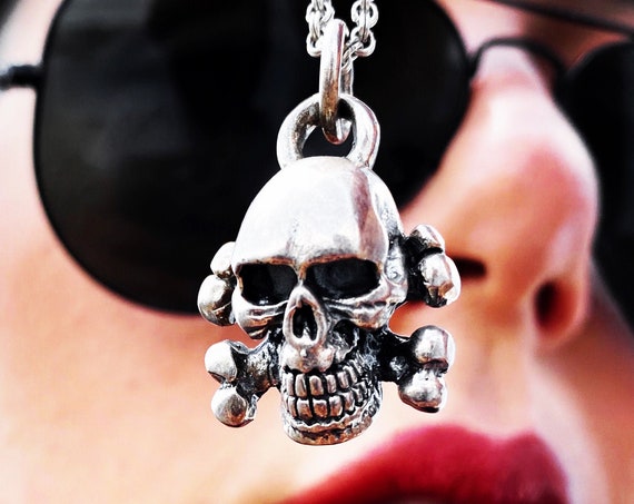 Schädel Knochen Anhänger Schädel Knochen Halskette Axl Rose Schädel Anhänger Axl Rose Schädel Halskette Slash Skull Anhänger Pistolen und Rosen Schädel Halskette