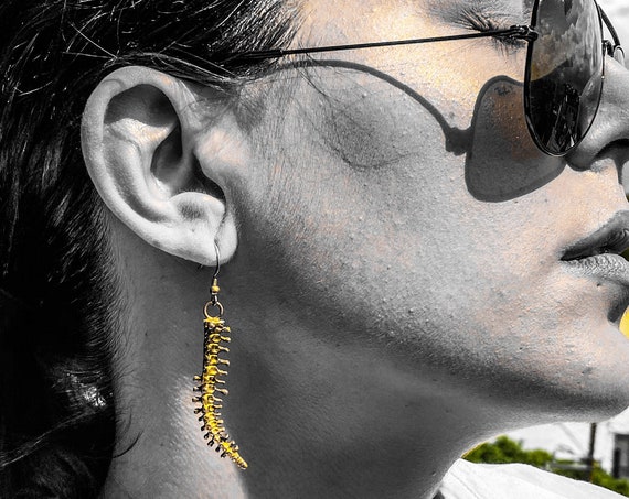 Schlange Wirbel Ohrringe Schlange Wirbel Ohrringe Schlange Knochen Ohrringe Schlange Backbone Ohrringe Schlange Ohrringe Schlange Schmuck Gold Schlange Ohrring