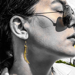 Snake Vertebrae Earrings Snake Vertebra Earrings Snake Bone Earrings Snake Backbone Earrings Snake Earrings Snake Jewelry Gold Snake Earring