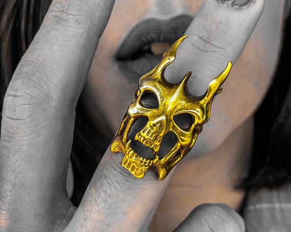 Ghostrider Rider Ghost Skull Ring Schädel Ring Phantom Ring Teufel Ring Schädel Ring Ring Schädel Ring Schädel Schädel Punisher Ring Tag der Toten Ring