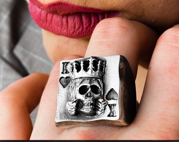 König der Herzen Ring Poker Ring Texas Holdem Ring WSOP Ring World Series von Poker Ring Gambler Ring Casino Ring Lucky Ring Las Vegas Ring