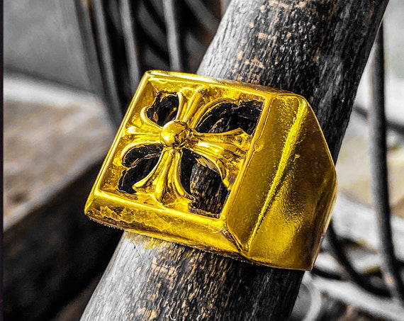 Signet Cross Ring Crosses Ring Antique Ring Band Ring Crucifix Ring Cross Signet Ring Promise Ring Crosses Ring Crusader Antique Cross Ring