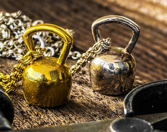 Kettle Glocke Anhänger Kettlebell Halskette Langhantel Anhänger Langhane Halskette Gym Anhänger Gym Schmuck Bodybuilder Halskette Gym Fitness Halskette